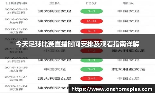 今天足球比赛直播时间安排及观看指南详解